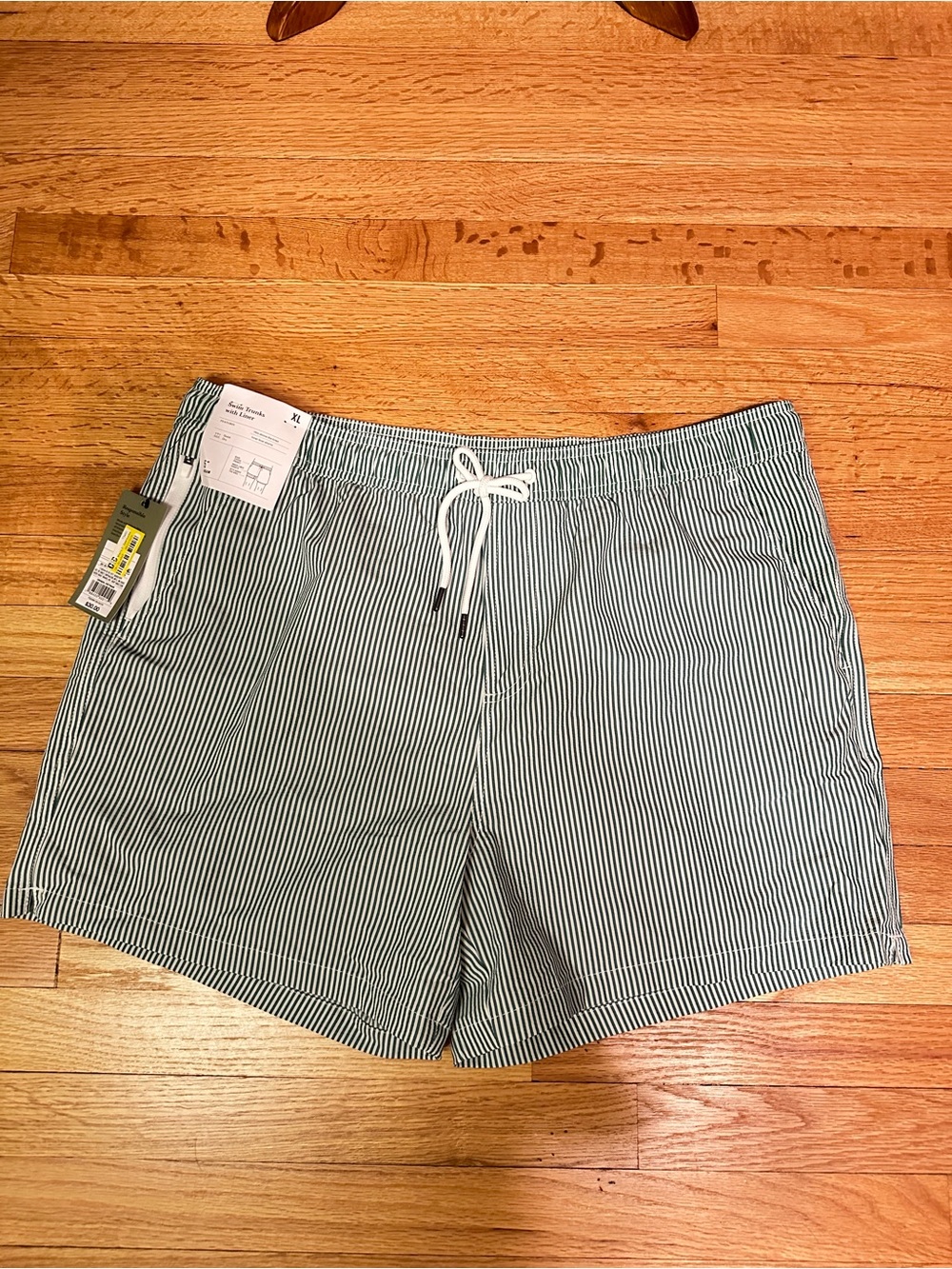 NWT Goodfellow 5” Seersucker Swim Trunks Olive Green XL